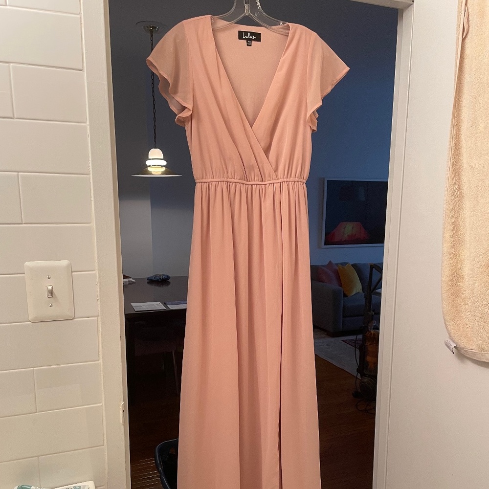 Lulus Lost in the Moment Blush Maxi Dress